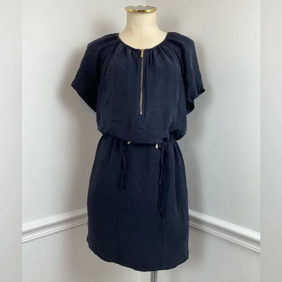 MICHAEL, MICHAEL KORS Black Silk Dress Gold Detail | Size Small - Picture 2 of 11